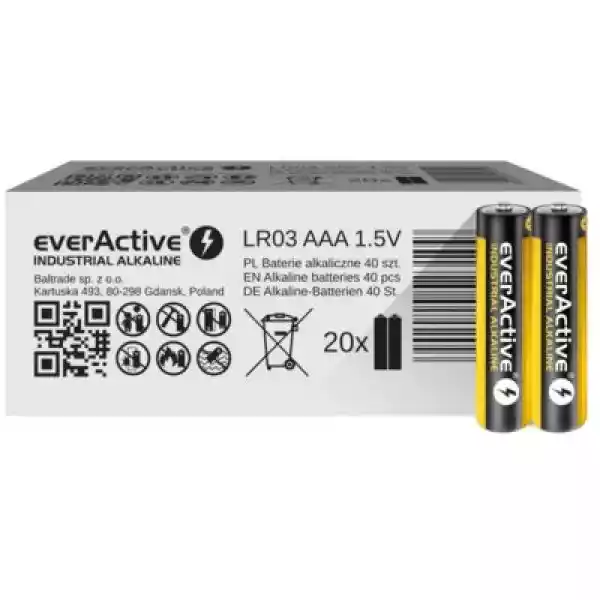Baterie Aaa Lr3 Everactive Industrial Alkaline (40 Szt.)