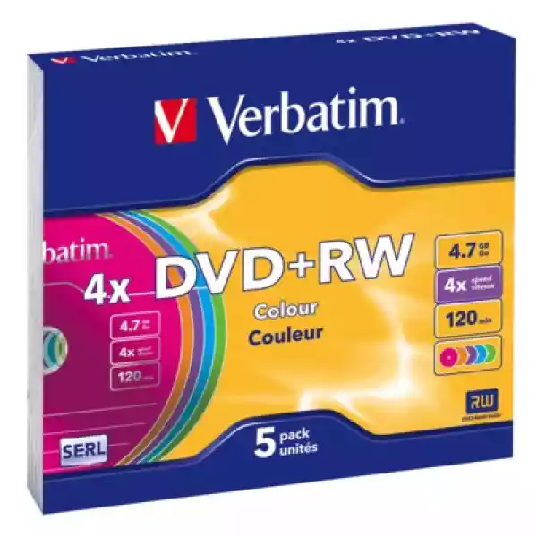 Płyta Verbatim Dvd+Rw Color Slim 5