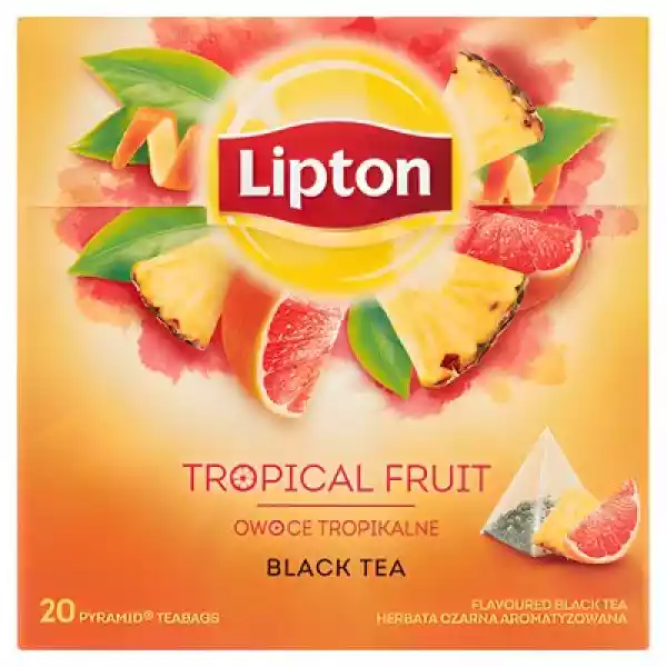 Herbata Lipton Czarna Aromatyzowana Owoce Tropikalne (20 Sztuk)