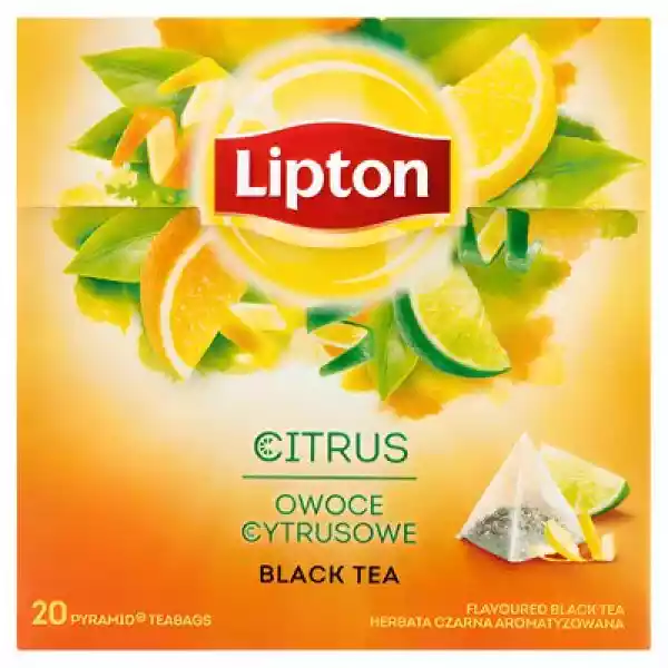 Herbata Lipton Czarna Aromatyzowana Owoce Cytrusowe (20 Sztuk)