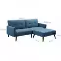 Sofa Rozkładana Z Podnóżkiem Virido Niebieska