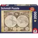  Puzzle 2000 El. Historyczna Mapa Świata Schmidt