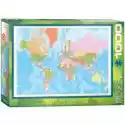 Eurographics  Puzzle 1000  El. Modern Map Of The World Eurographics