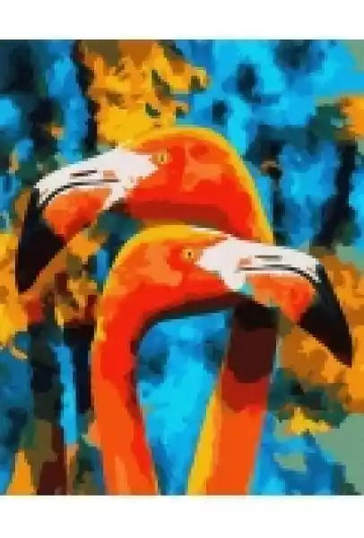 Malowanie Po Numerach-Pomarańczowe Flamingi