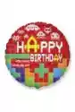 Godan Balon Foliowy Happy Birthday Bricks