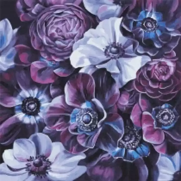 Ideyka Malowanie Po Numerach. Purpurowe Kwiaty 40 X 40 Cm