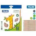 Milan Milan Kredki Ołówkowe Maxi Natural Trójkątne W Kartonowym Opakow