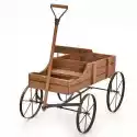Wózek Drewniany Kwietnik Na Doniczki  62 X 34 X 60 Cm