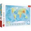 Trefl  Puzzle 1000 El. Mapa Fizyczna Świata Trefl