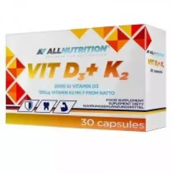 Allnutrition Witamina D3 + K2 Suplement Diety 30 Kaps.