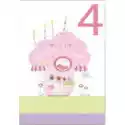  Karnet B6 Brokat Z Kopertą Urodziny 4 Dziewczynka 