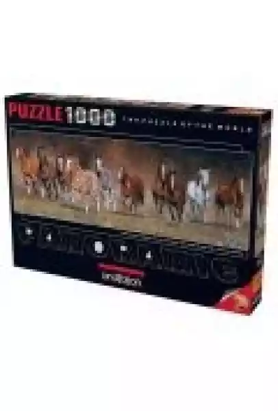 Puzzle Panoramiczne 1000 El. Dzikie Konie