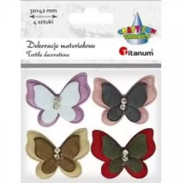 Titanum Aplikacje Materiałowe Motyle Z Cyrkonią 4 Szt.