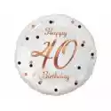 Godan Godan Balon Foliowy Happy 40 Birthday Biały 45 Cm