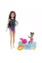 Mattel Barbie Opiekunka Basen Zestaw + Lalki Grp39