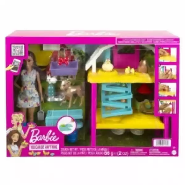  Barbie Farma Radosnych Kurek Zestaw + Lalka Hgy88 Mattel