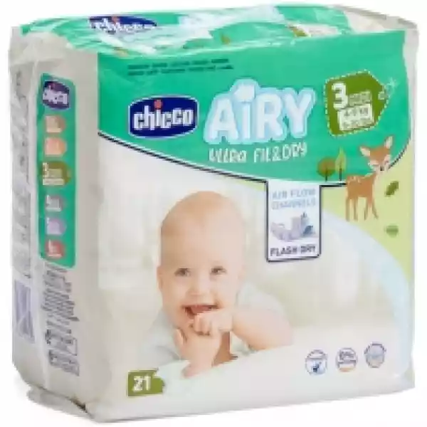 Chicco Pieluchy Airy Diapers Midi (4-9 Kg) 21 Szt.