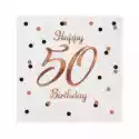 Godan Serwetki B&c Happy 50 Birthday 33 X 33 Cm Białe 20 Szt.
