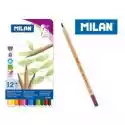 Milan Kredki Ołówkowe Metalizowane 12 Kolorów