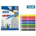 Milan Flamastry Trójkątne Cienkie 12 Kolorów
