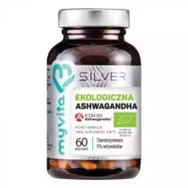 Myvita Silver Ashwagandha Bio Ksm-66 100% Suplement Diety 60 Kap