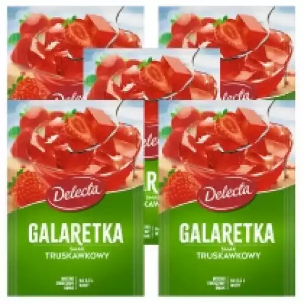 Delecta Galaretka Smak Truskawkowy Zestaw 5 X 70 G