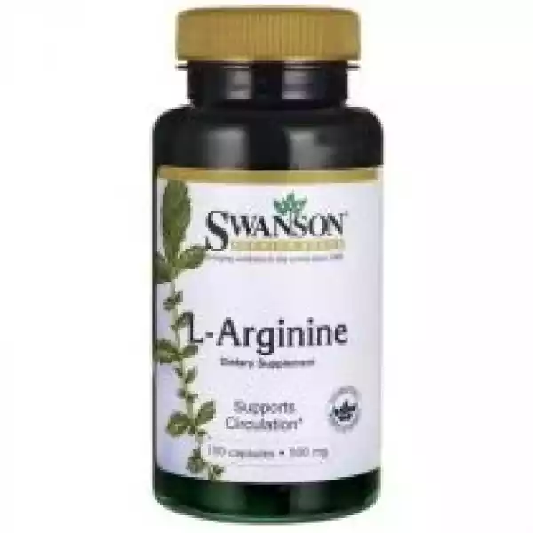 Swanson, Usa L-Arginina 500 Mg - Suplement Diety 100 Kaps.