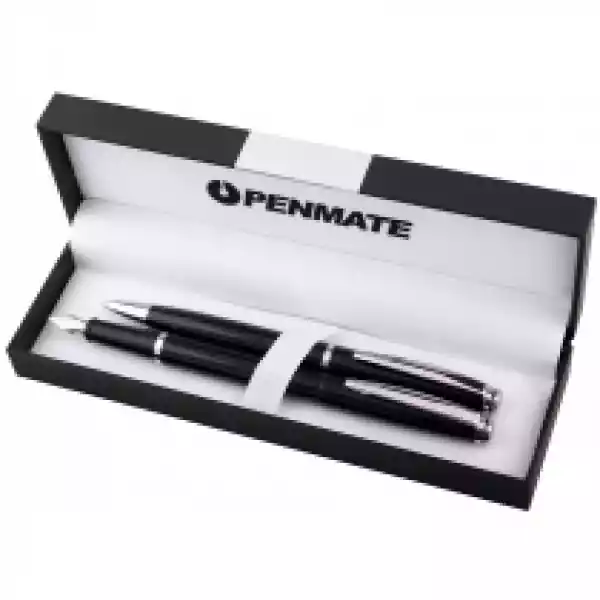 Penmate Komplet Długopis + Pióro Wieczne Virtuo Czarny/srebrny 