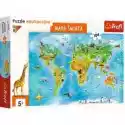 Trefl  Puzzle Edukacyjne 104 El. Mapa Świata Dla Dzieci Trefl