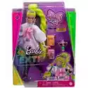  Barbie Extra Lalka Biała Tunika/neonowe Zielone Włosy Hdj44 Mat