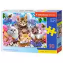  Puzzle 70 El. Kittens With Flowers Castorland