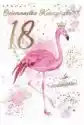 Kukartka Karnet B6 Urodziny 18 Flamingi Pr-099