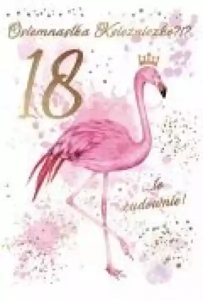 Karnet B6 Urodziny 18 Flamingi Pr-099
