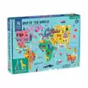 Mudpuppy  Puzzle Mapa Świata Z Elementami W Kształcie Budynków I Zwierząt