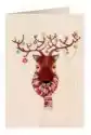 Karnet Drewniany C6 + Koperta Święta Rudolf