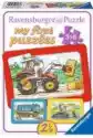 Puzzle 3 X 6 El. Traktor, Koparka I Ciężarówka