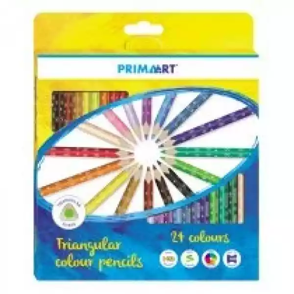 Prima Art Kredki Ołówkowe Trójkątne 24 Kolorów