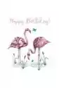 Karnet Swarovski Kwadrat Cl0302 Urodziny Flamingi