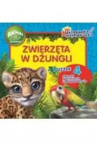 Zwierzęta W Dżungli Układanka Kolorowanka Puzzle