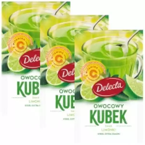 Delecta Owocowy Kubek Extra Gładki Smak Limonkowy Zestaw 3 X 30 