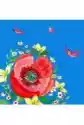 Karnet Swarovski Kwadrat Cl0607 Kwiaty Niebieski