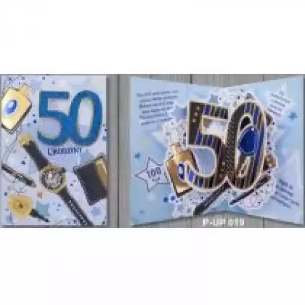 Panorama Karnet Przestrzenny B6 Urodziny 50 Mężczyzna 