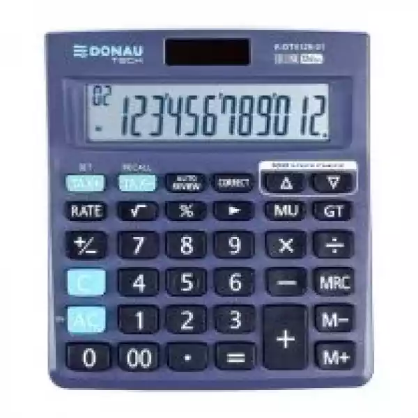 Donau Kalkulator Biurowy 12-Cyfrowy Wyświetlacz 14.0 X 12.2 X 2.