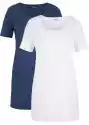 Długi T-Shirt Basic (2 Szt.), Krótki Rękaw