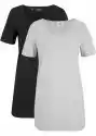 Długi T-Shirt Basic (2 Szt.), Krótki Rękaw