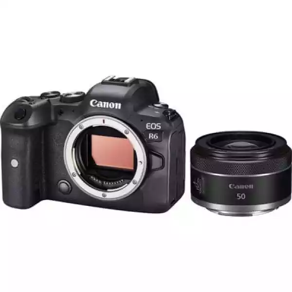 Aparat Canon Eos R6 Czarny + Obiektyw Rf 50Mm F/1.8 Stm