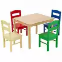 Zestaw Kolorowych Mebli Dla Dzieci Stół I 4 Krzesła
