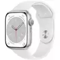 Apple Apple Watch 8 45Mm (Srebrny Z Opaską Sportową W Kolorze Białym)