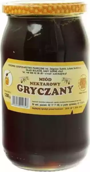 Miód Gryczany Nektarowy 1200G Rodzinna Pasieka Sudnik