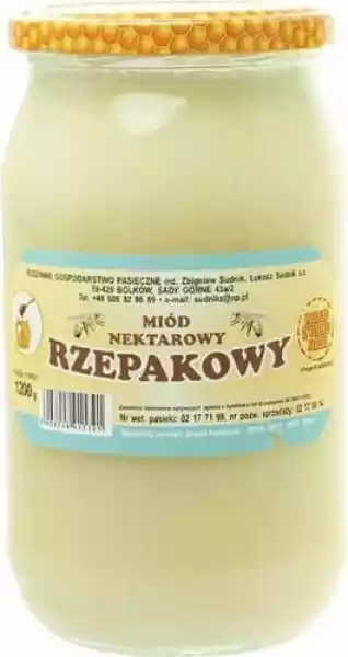 Miód Rzepakowy Nektarowy 1200G Rodzinna Pasieka Sudnik